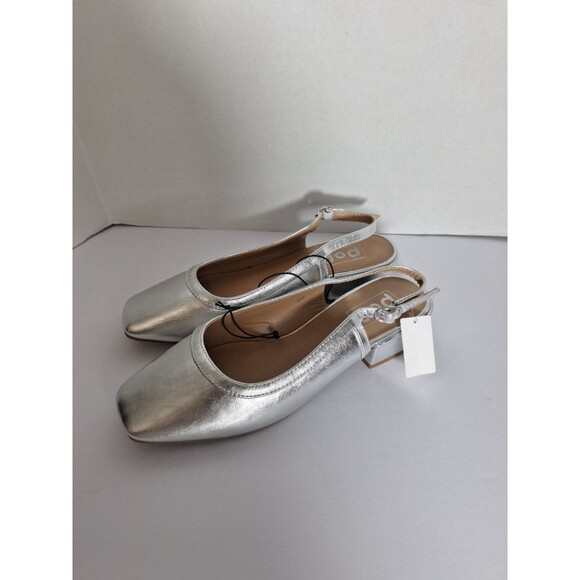 POP Tameo Metallic Heeled Slingback Sandals Ballet Flats Women's Sz 9M NWOB - Picture 3 of 9